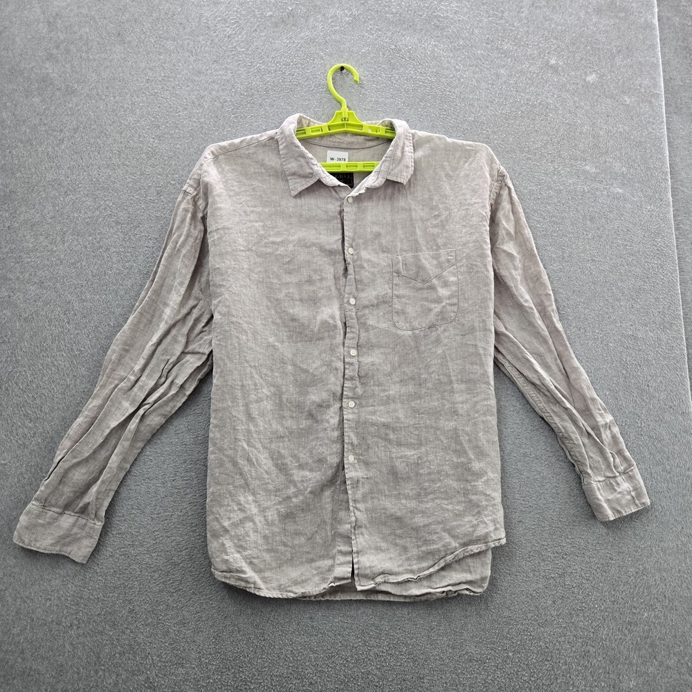 Jos. A. Bank Men Button Up Shirt 2X Beige Linen Reserve Casual Shirt